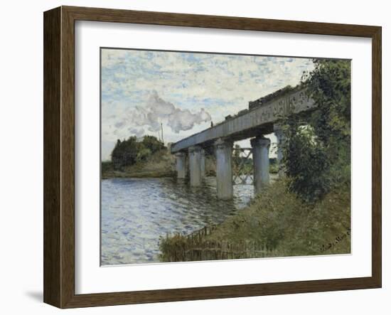 The Railway Bridge at Argenteuil, c.1873-1874-Claude Monet-Framed Premium Giclee Print