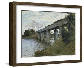 The Railway Bridge at Argenteuil, c.1873-1874-Claude Monet-Framed Premium Giclee Print