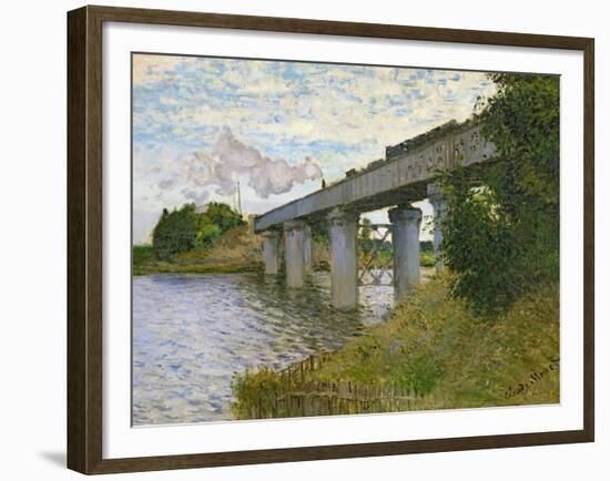 The Railway Bridge at Argenteuil, circa 1873-4-Claude Monet-Framed Giclee Print