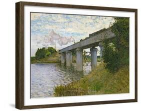 The Railway Bridge at Argenteuil, circa 1873-4-Claude Monet-Framed Giclee Print