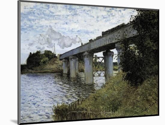 The Railway Bridge at Argenteuil-Claude Monet-Mounted Art Print