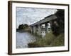 The Railway Bridge at Argenteuil-Claude Monet-Framed Art Print