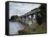 The Railway Bridge at Argenteuil-Claude Monet-Framed Stretched Canvas