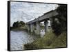 The Railway Bridge at Argenteuil-Claude Monet-Framed Stretched Canvas