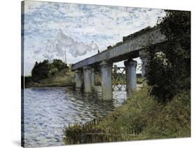 The Railway Bridge at Argenteuil-Claude Monet-Stretched Canvas