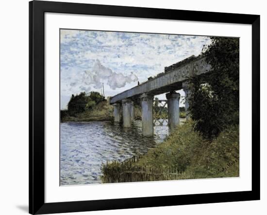 The Railway Bridge at Argenteuil-Claude Monet-Framed Art Print