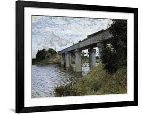 The Railway Bridge at Argenteuil-Claude Monet-Framed Art Print