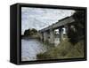 The Railway Bridge at Argenteuil-Claude Monet-Framed Stretched Canvas