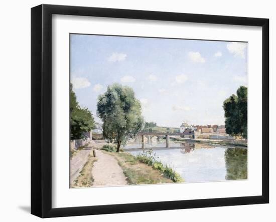 The Railway Bridge, Pontoise, C.1873-Camille Pissarro-Framed Giclee Print