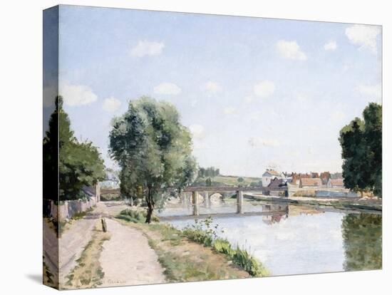 The Railway Bridge, Pontoise, C.1873-Camille Pissarro-Stretched Canvas