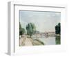 The Railway Bridge, Pontoise-Camille Pissarro-Framed Giclee Print