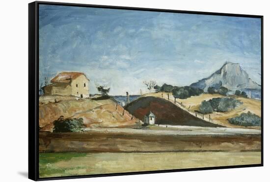 The Railway Cutting, about 1870-Paul Cézanne-Framed Stretched Canvas