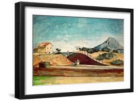 The Railway Cutting, c.1870-Paul C?zanne-Framed Giclee Print