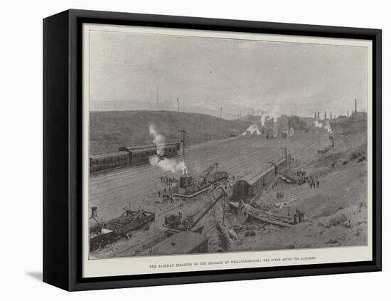 The Railway Disaster on the Midland at Wellingborough, the Scene after the Accident-null-Framed Stretched Canvas