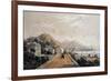 The Railway in Genoa, Lithograph, Italy, 19th Century-null-Framed Giclee Print