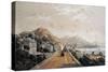 The Railway in Genoa, Lithograph, Italy, 19th Century-null-Stretched Canvas