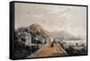 The Railway in Genoa, Lithograph, Italy, 19th Century-null-Framed Stretched Canvas
