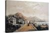 The Railway in Genoa, Lithograph, Italy, 19th Century-null-Stretched Canvas