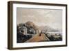 The Railway in Genoa, Lithograph, Italy, 19th Century-null-Framed Giclee Print