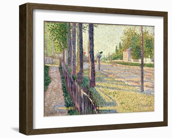 The Railway Junction at Bois-Colombes, or La Route Pontoise, 1886-Paul Signac-Framed Giclee Print