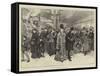 The Railway Station-Charles Green-Framed Stretched Canvas