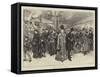 The Railway Station-Charles Green-Framed Stretched Canvas