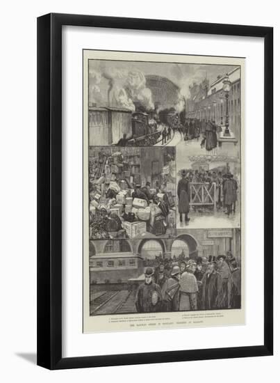 The Railway Strike in Scotland, Sketches at Glasgow-null-Framed Giclee Print