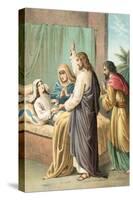 The Raising of Jairus' Daughter-English School-Stretched Canvas