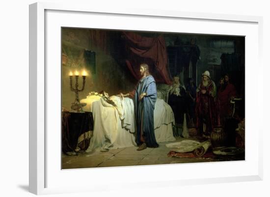 The Raising of Jairus's Daughter, 1871-Ilya Efimovich Repin-Framed Giclee Print