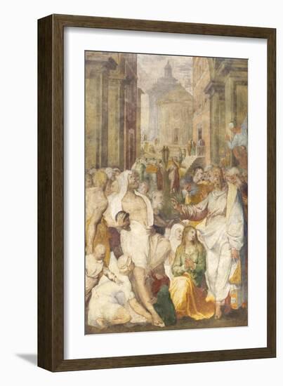 The Raising of Lazarus, 1538-40-Perino Del Vaga-Framed Giclee Print