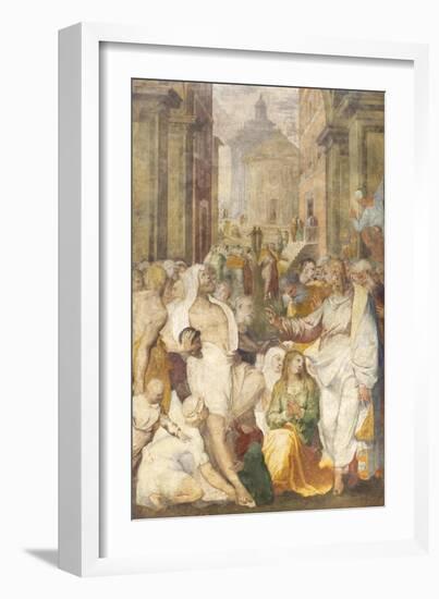 The Raising of Lazarus, 1538-40-Perino Del Vaga-Framed Giclee Print