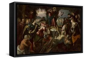 The Raising of Lazarus, 1585-1590-Domenico Robusti Tintoretto-Framed Stretched Canvas