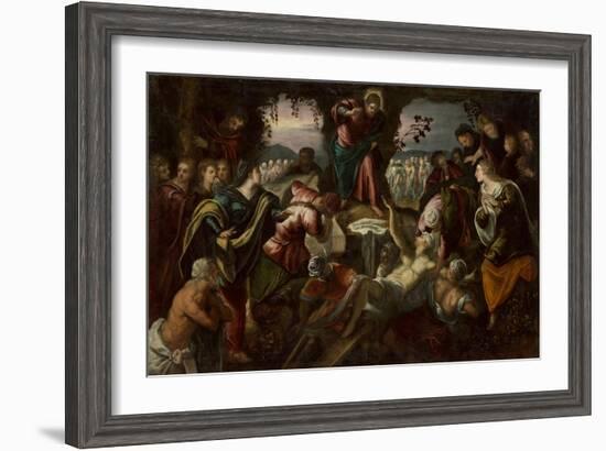 The Raising of Lazarus, 1585-1590-Domenico Robusti Tintoretto-Framed Giclee Print