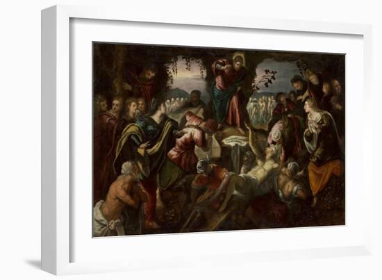 The Raising of Lazarus, 1585-1590-Domenico Robusti Tintoretto-Framed Giclee Print