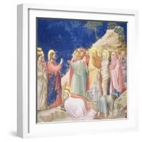 The Raising of Lazarus, circa 1305 (Pre-Restoration)-Giotto di Bondone-Framed Giclee Print