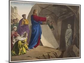 The Raising of Lazarus, Illustration from a Catechism 'L'Histoire Sainte', Paris, Late 19th Century-null-Mounted Giclee Print