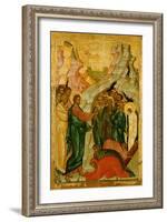 The Raising of Lazarus, Russian Icon, Novgorod School, 15th Century-null-Framed Giclee Print