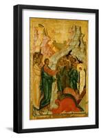 The Raising of Lazarus, Russian Icon, Novgorod School, 15th Century-null-Framed Giclee Print