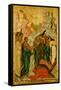 The Raising of Lazarus, Russian Icon, Novgorod School, 15th Century-null-Framed Stretched Canvas