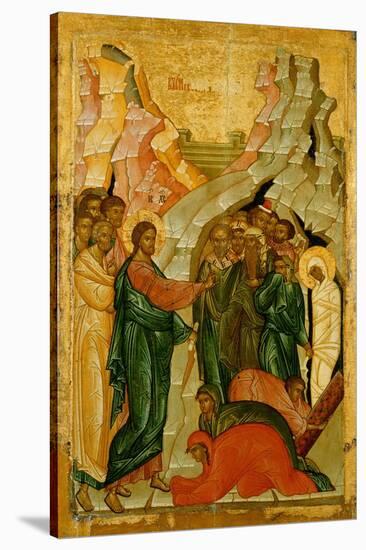 The Raising of Lazarus, Russian Icon, Novgorod School, 15th Century-null-Stretched Canvas