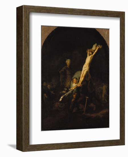 The Raising of the Cross, about 1633-Rembrandt van Rijn-Framed Giclee Print