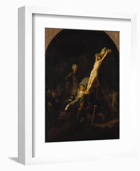 The Raising of the Cross, about 1633-Rembrandt van Rijn-Framed Giclee Print