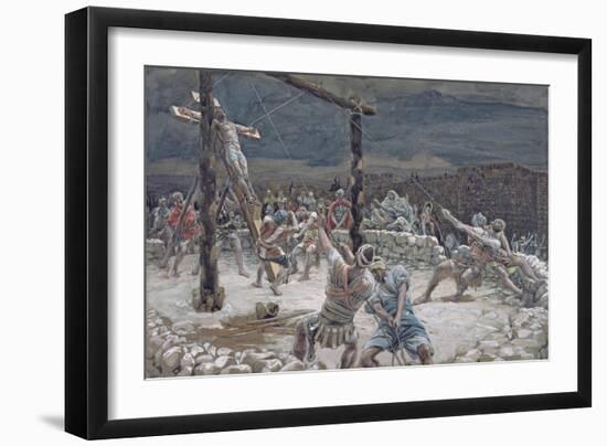 The Raising of the Cross, Illustration for 'The Life of Christ', C.1886-94-James Tissot-Framed Giclee Print