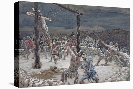 The Raising of the Cross, Illustration for 'The Life of Christ', C.1886-94-James Tissot-Stretched Canvas