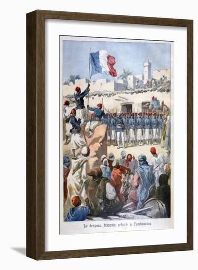 The Raising of the French Flag at Timbuktu, 1894-Frederic Lix-Framed Giclee Print