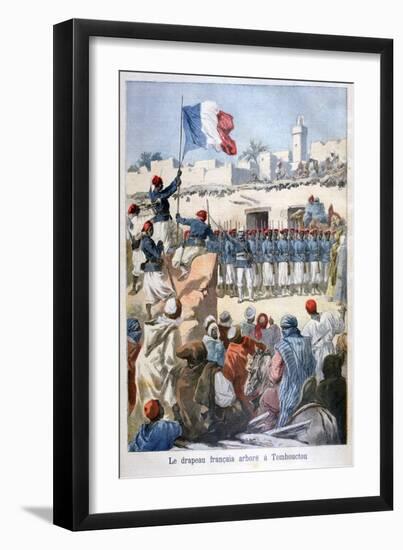 The Raising of the French Flag at Timbuktu, 1894-Frederic Lix-Framed Giclee Print