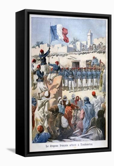 The Raising of the French Flag at Timbuktu, 1894-Frederic Lix-Framed Stretched Canvas