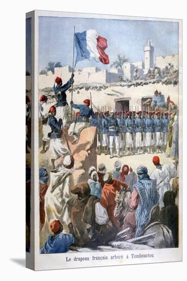 The Raising of the French Flag at Timbuktu, 1894-Frederic Lix-Stretched Canvas