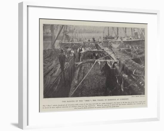 The Raising of the Ibex, the Vessel in Harbour at Guernsey-null-Framed Giclee Print