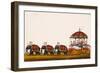 The Raja of Malayam in His Carriage Being Pulled by Three Pairs of Elephants, from Thanjavur, India-null-Framed Giclee Print